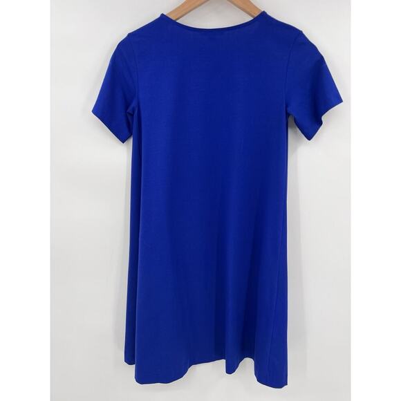 COS Cotton Jersey A-line Swing Dress Royal Blue Pockets Size XS Summer Beach - Picture 8 of 10